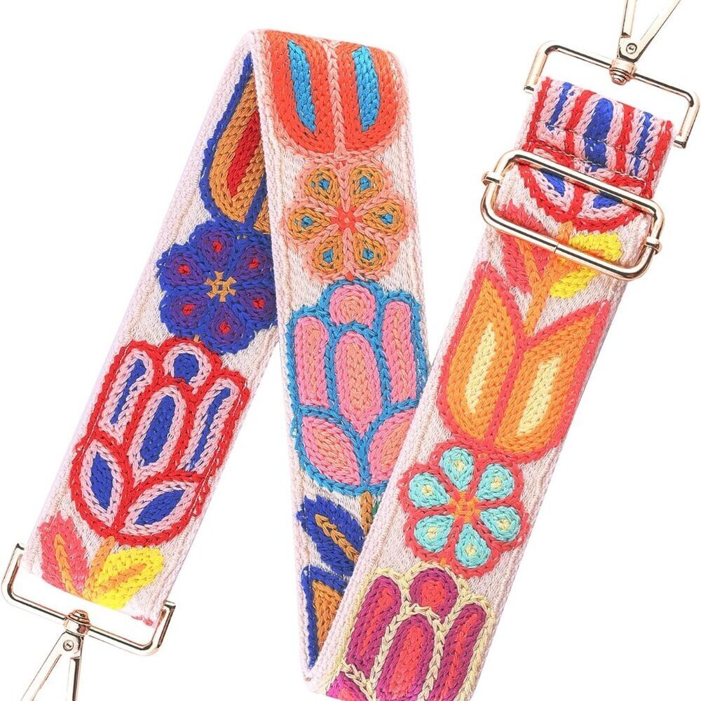 3D Flower Crochet Purse Strap 2" Wide,Bag Strap Replacement for Crossbody Adjust